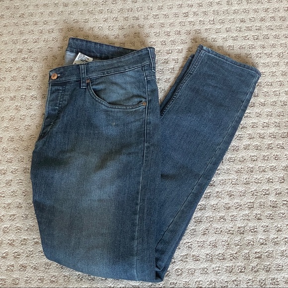 H&M MENS SKINNY LOW WAIST BLUE DENIM JEANS SIZE 36/34 - Picture 1 of 10